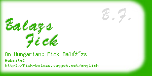 balazs fick business card